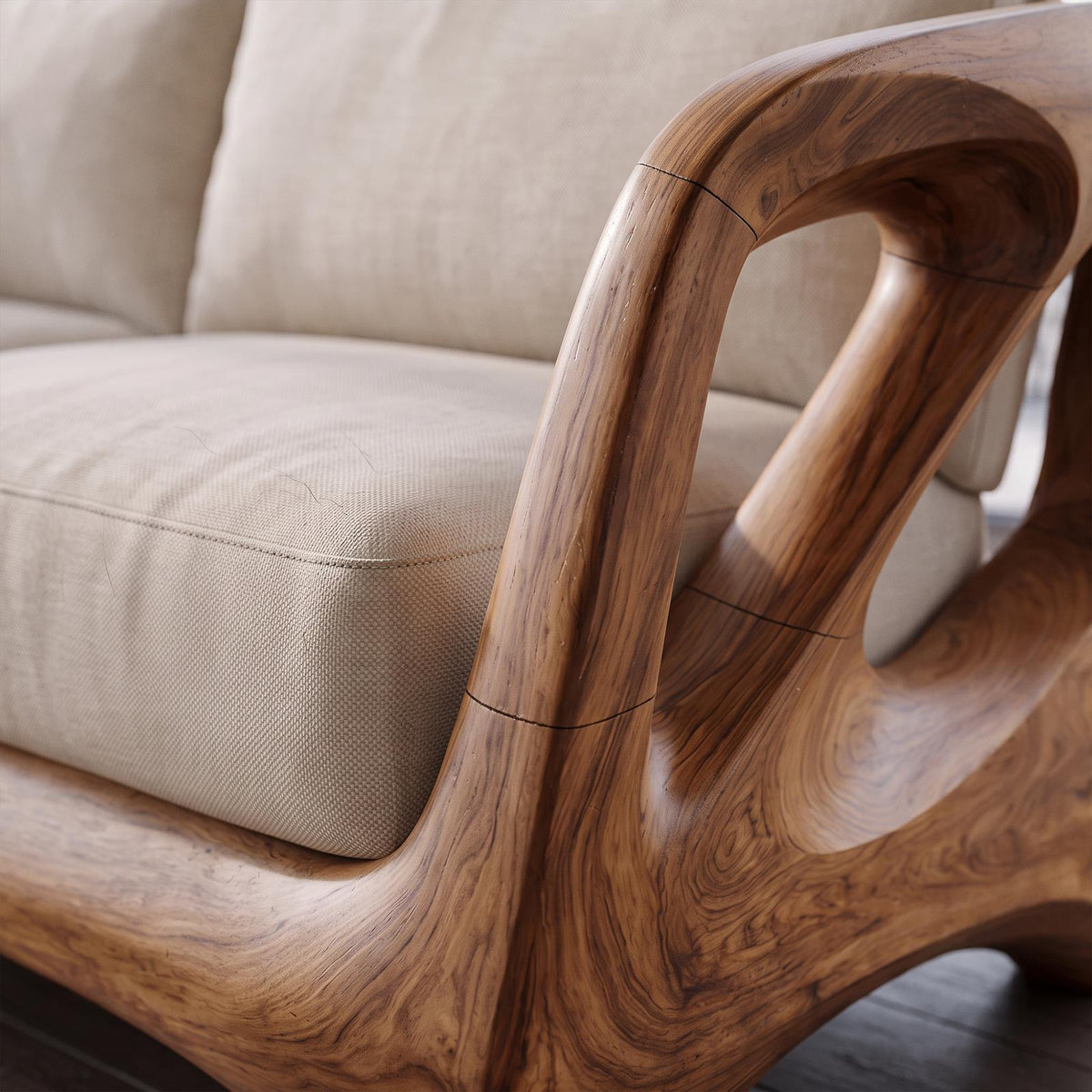 Contemporary Open Frame Sofa For Living Room And Lounge Area SINLKISFA070