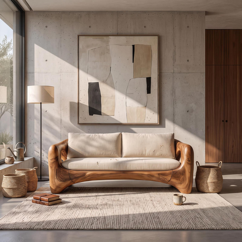Mid Century Sculptural Sofa For Living Room And Lounge