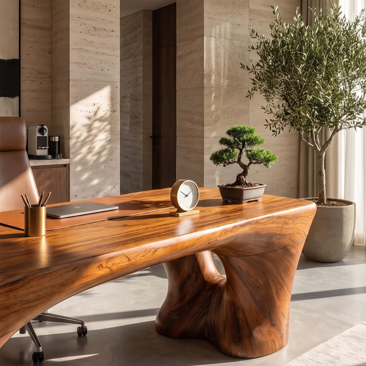 Rustic Halloween Desk With Sculptural Trestle Base For Home Office