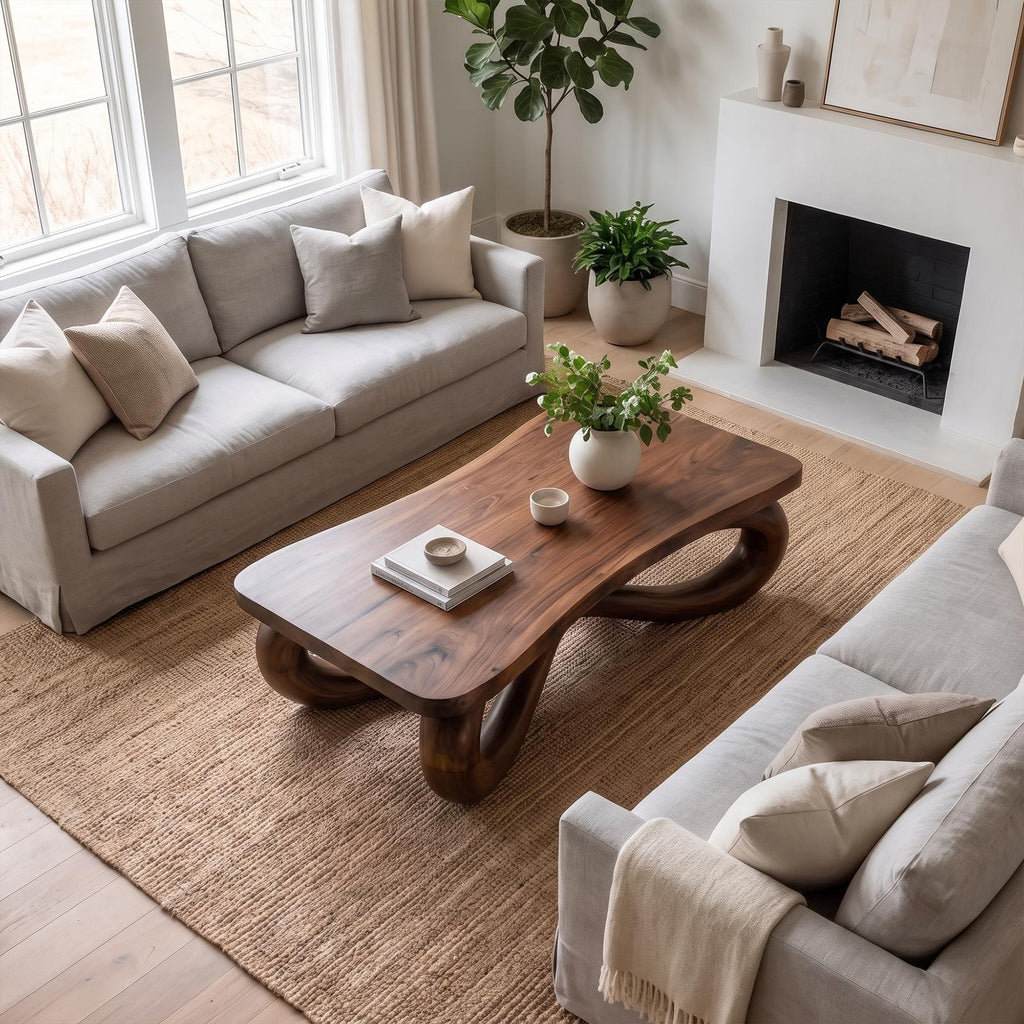 Sculptural Coffee Table With Organic Loop Design For Living Room