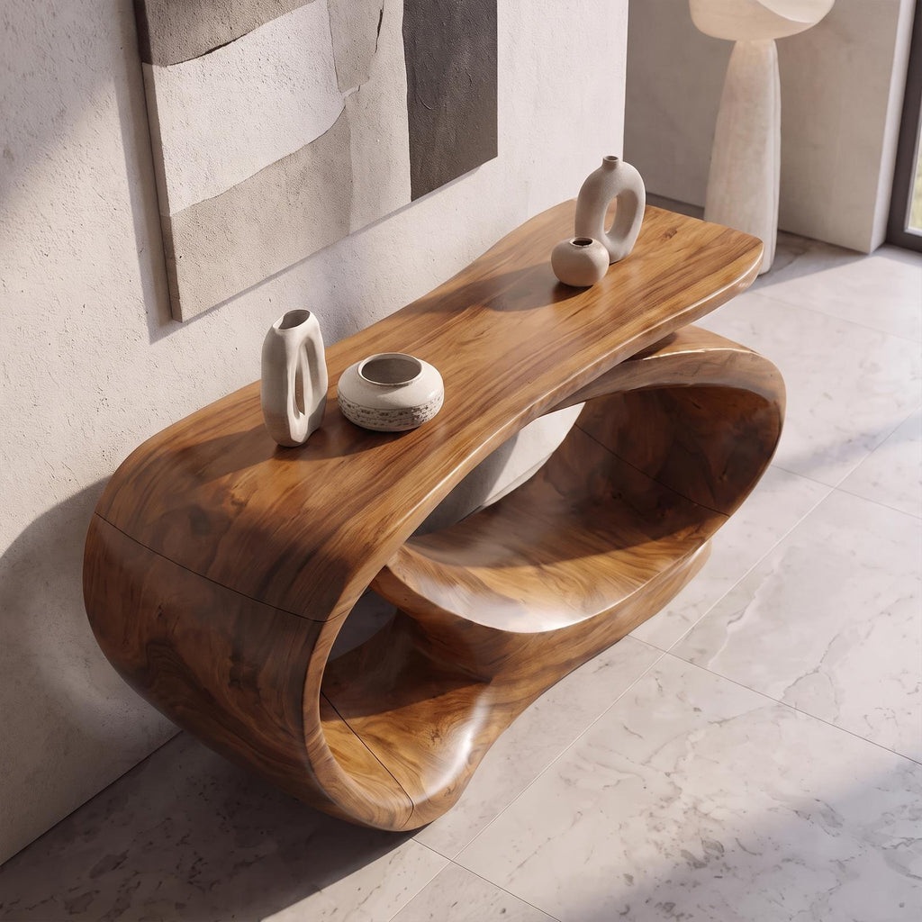 Console Table Sculptural Open Loop Base For Entryway Foyer Hallway SINLKICS687