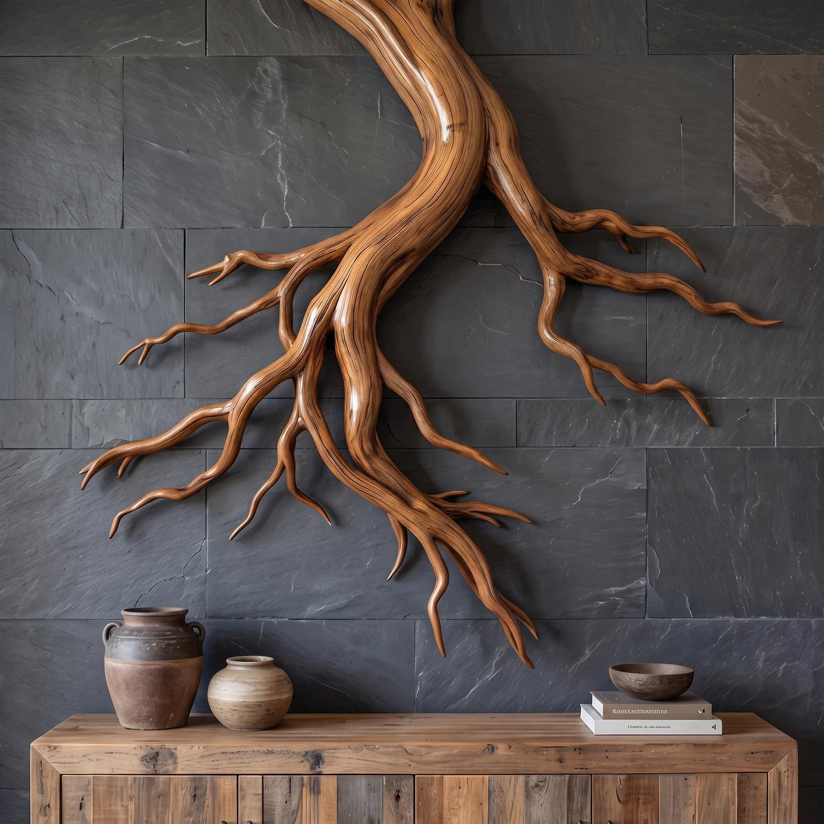 Mid Century Twisted Root Wall Sculpture Living Room