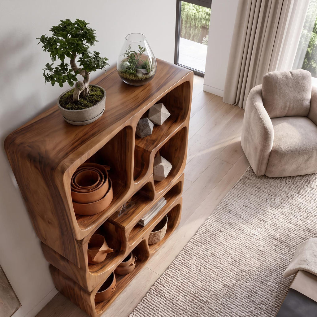 Mid Century Bookshelf Handcrafted Modular Shelves For Home Library