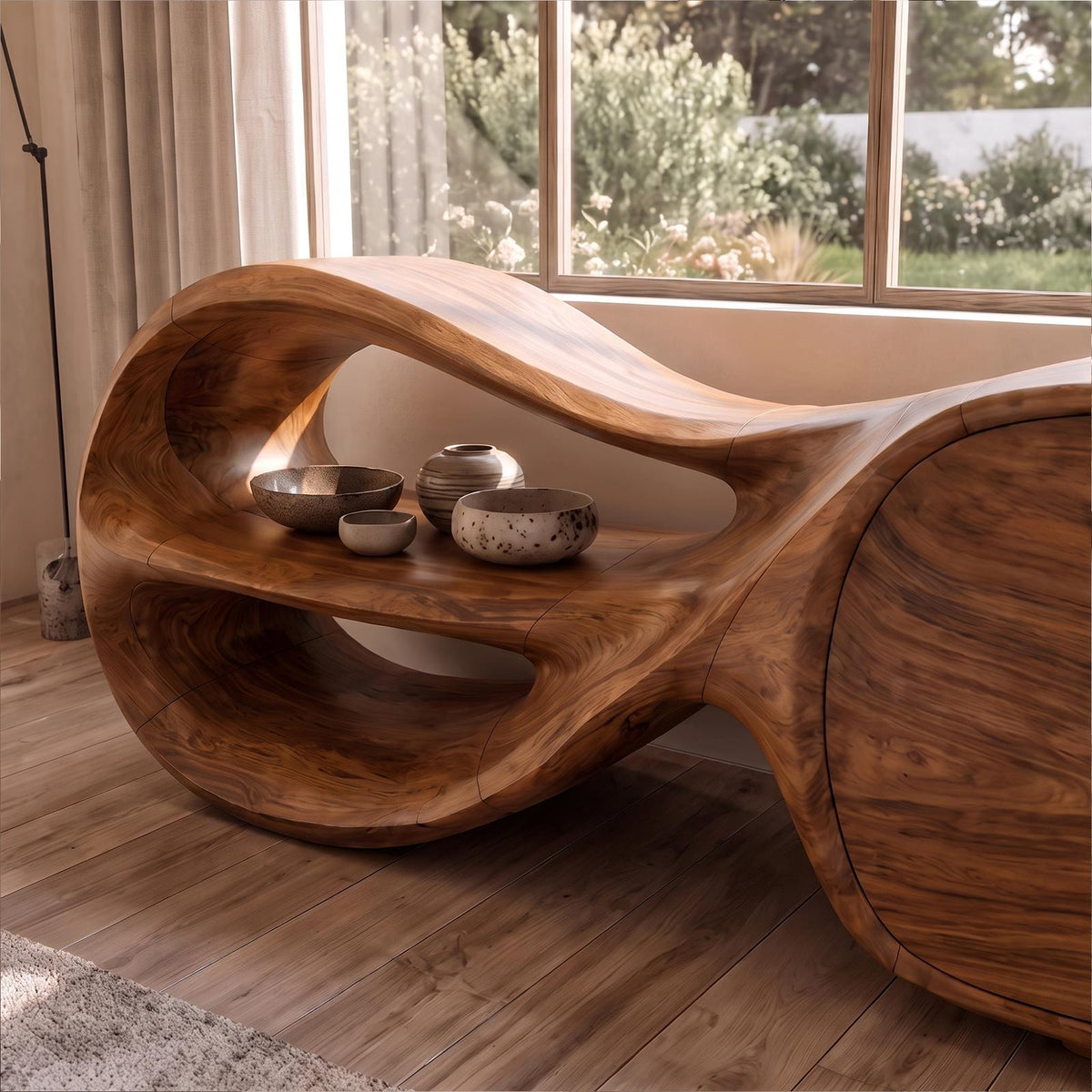 Modern Sideboard With Sculptural Curved Frame For Living Room SINLKISD003