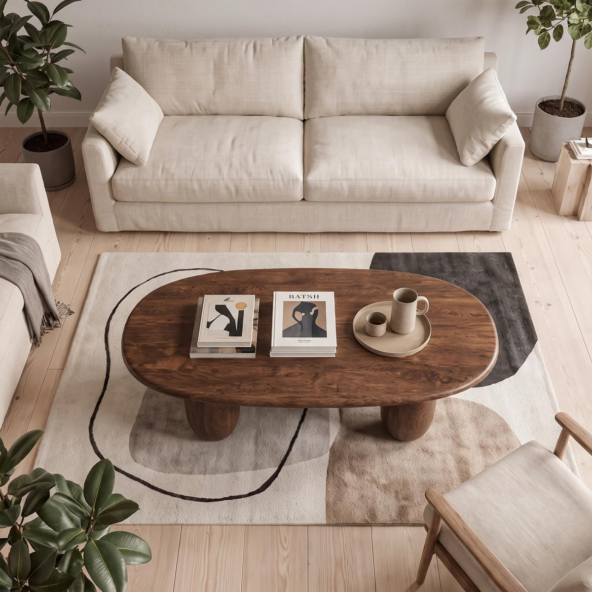 Organic Coffee Table With Sculptural Rounded Legs For Living Room And Lounge SINLKICF420