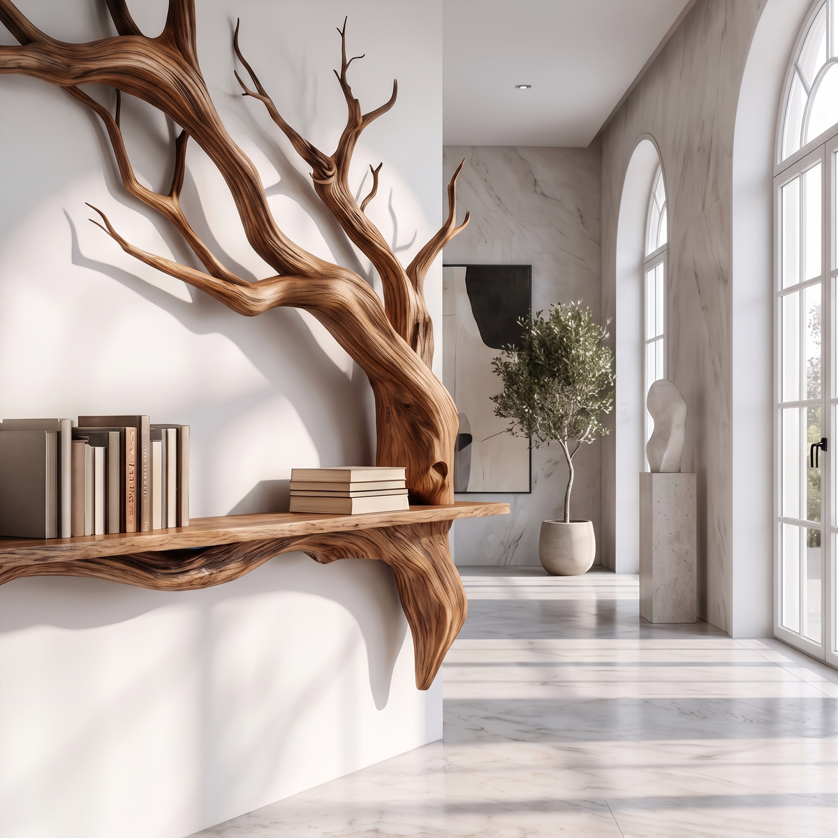 Rustic Tree Branch Wall Shelf Natural Artistic Home Decor