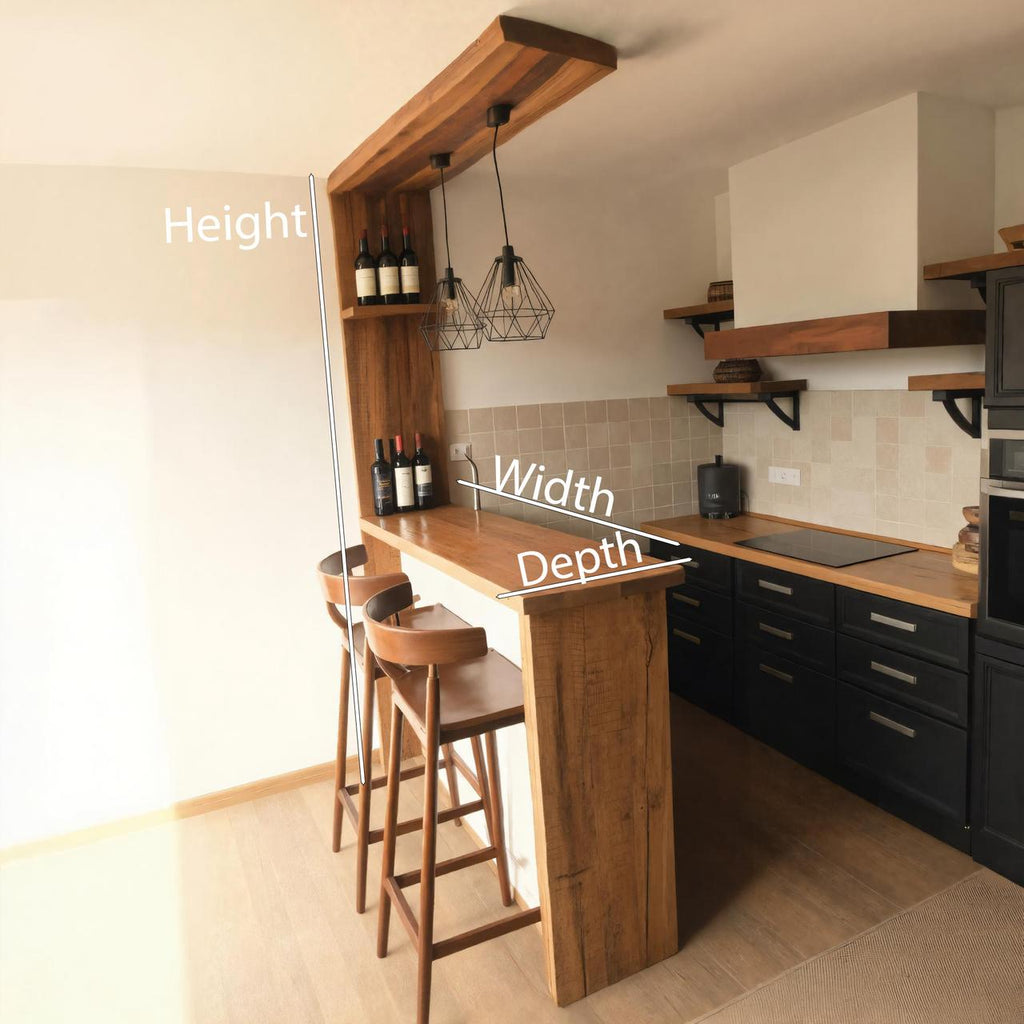 Rustic Kitchen Bar Counter For Farmhouse Or Industrial Style Homes