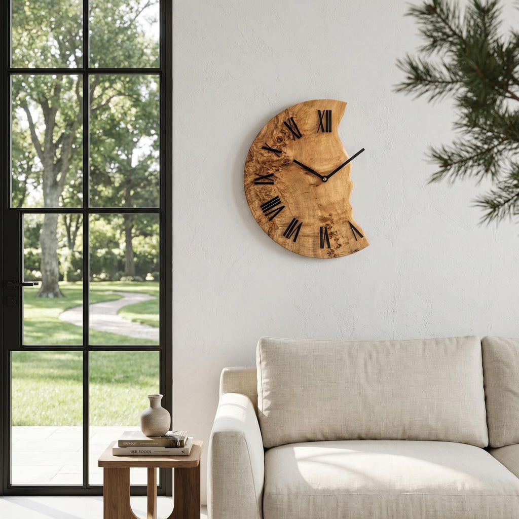 Organic Live Edge Clock For Home Decor SINLHACK027