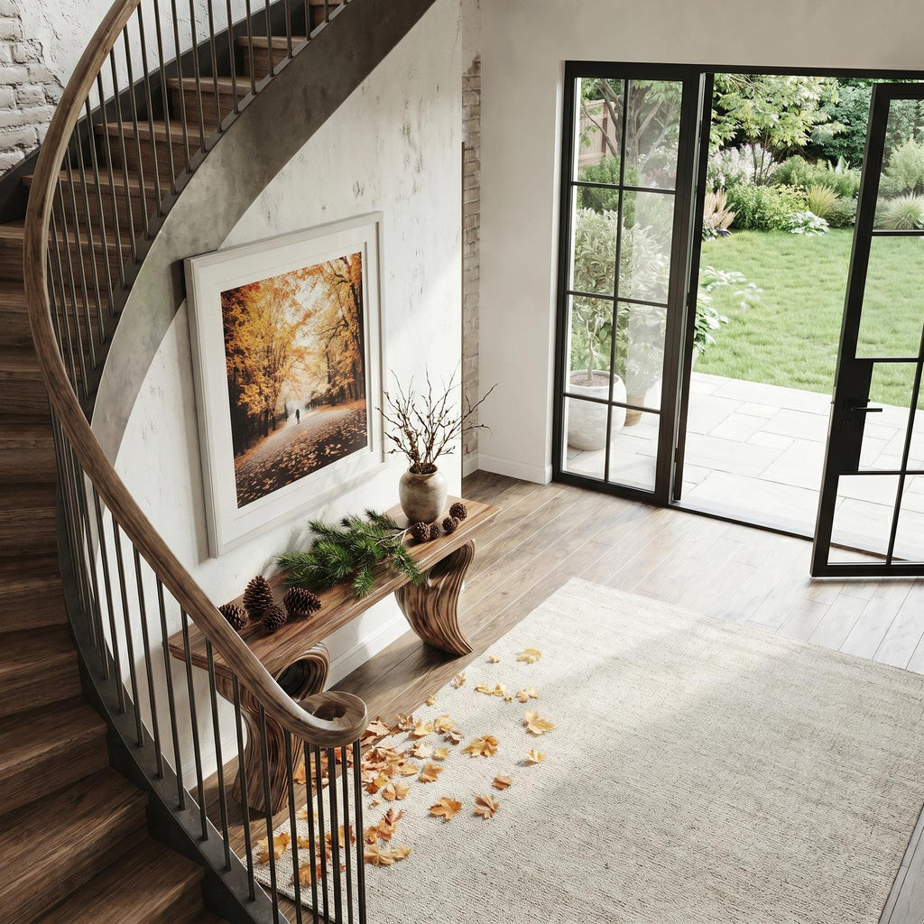 Rustic Organic Storage Console Table With Tree Inspired Base For Hallway And Living Room