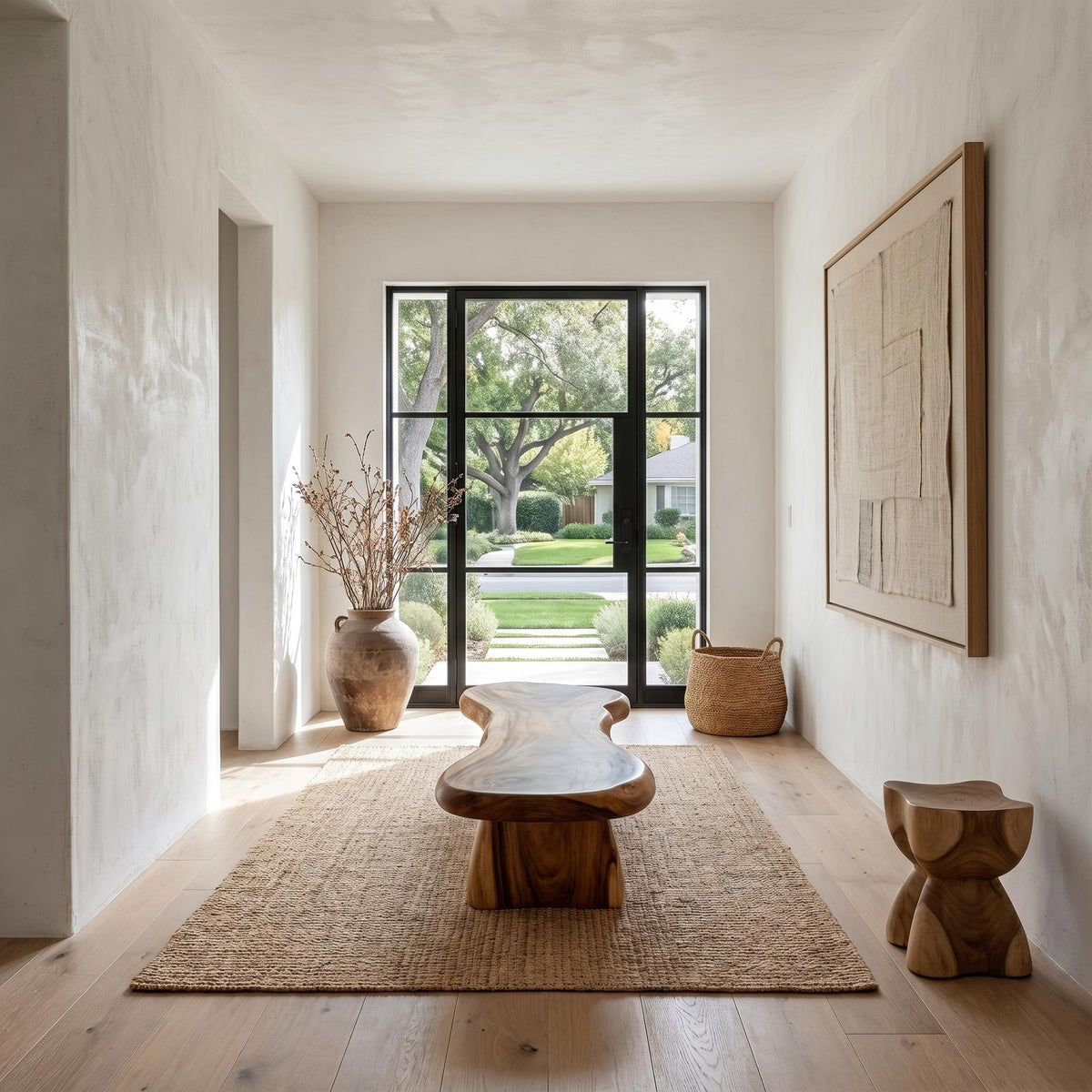 Rustic Bench Natural Tree Slab Design For Entryway