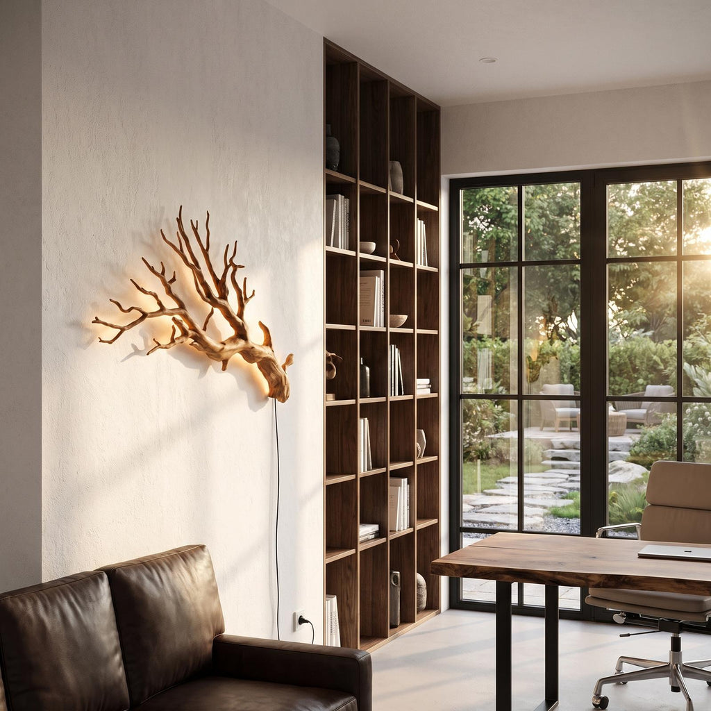 Sculptural Wall Light With Nature Inspired Tree Branch Design For Entryway