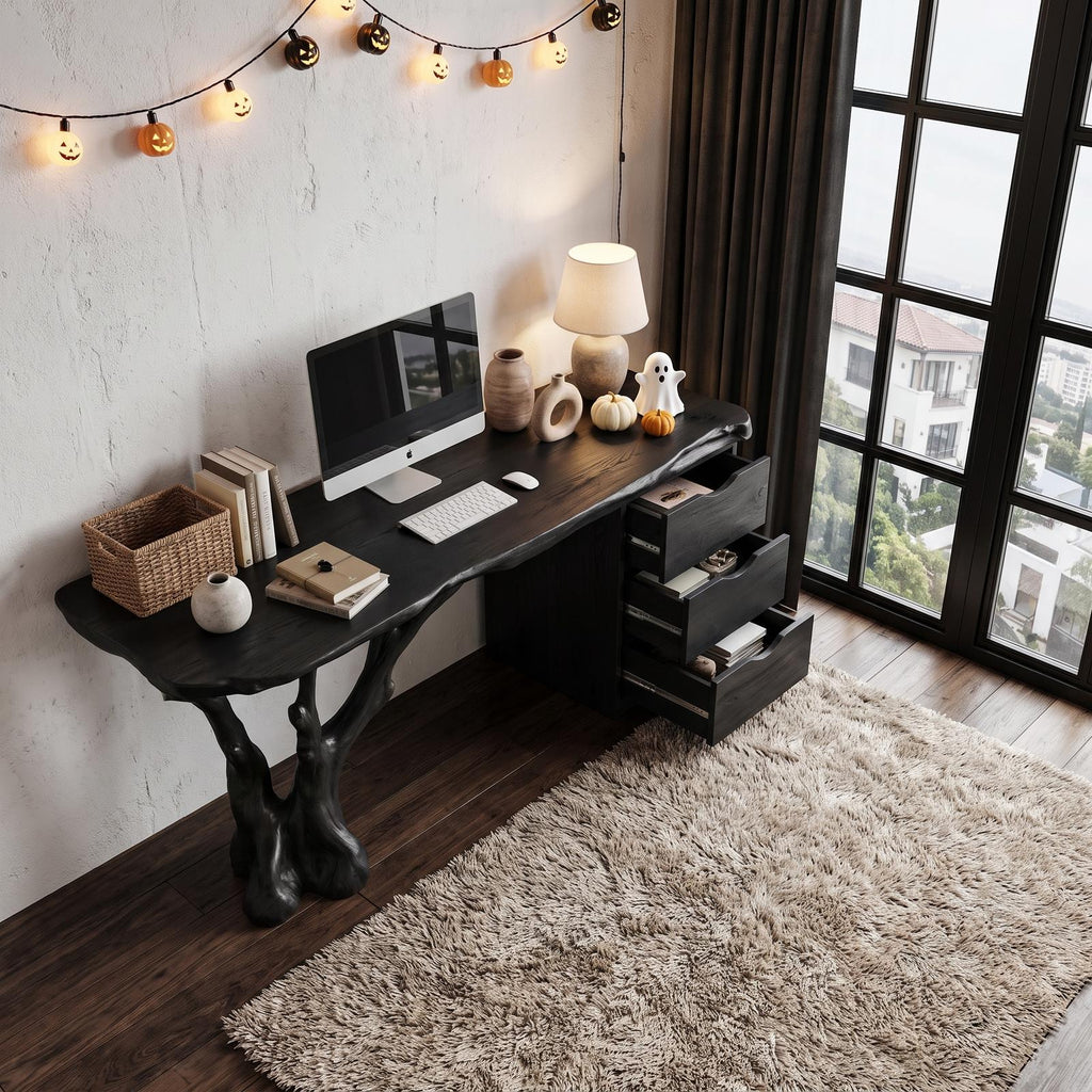 Mid Century Halloween Desk Branch Design For Study Room And Workspace