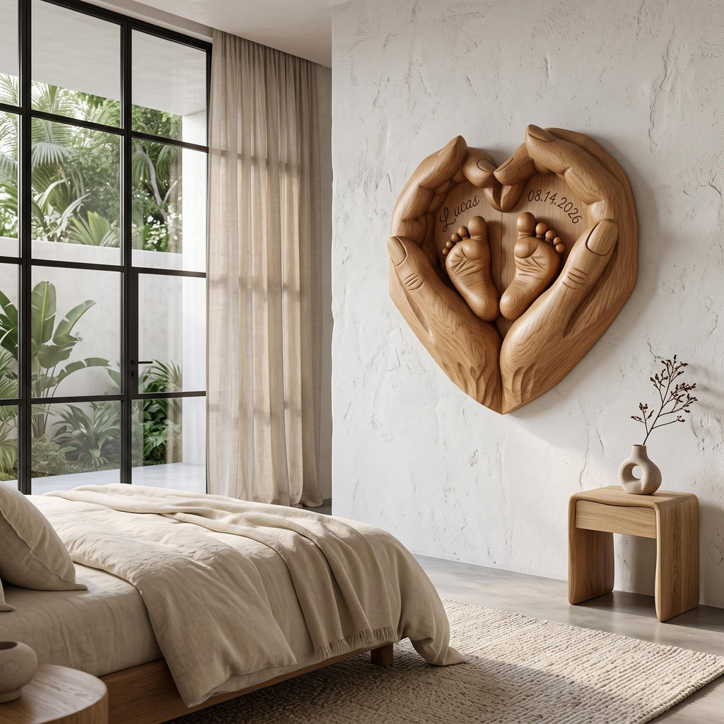 Rustic Baby Birth Keepsake Wall Art With Custom Name Design For Nursery And Baby Room SINLHAWA144