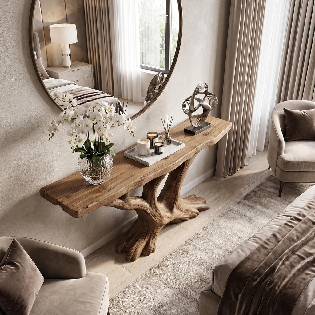 Contemporary Sculptural Console Table Modern Entryway