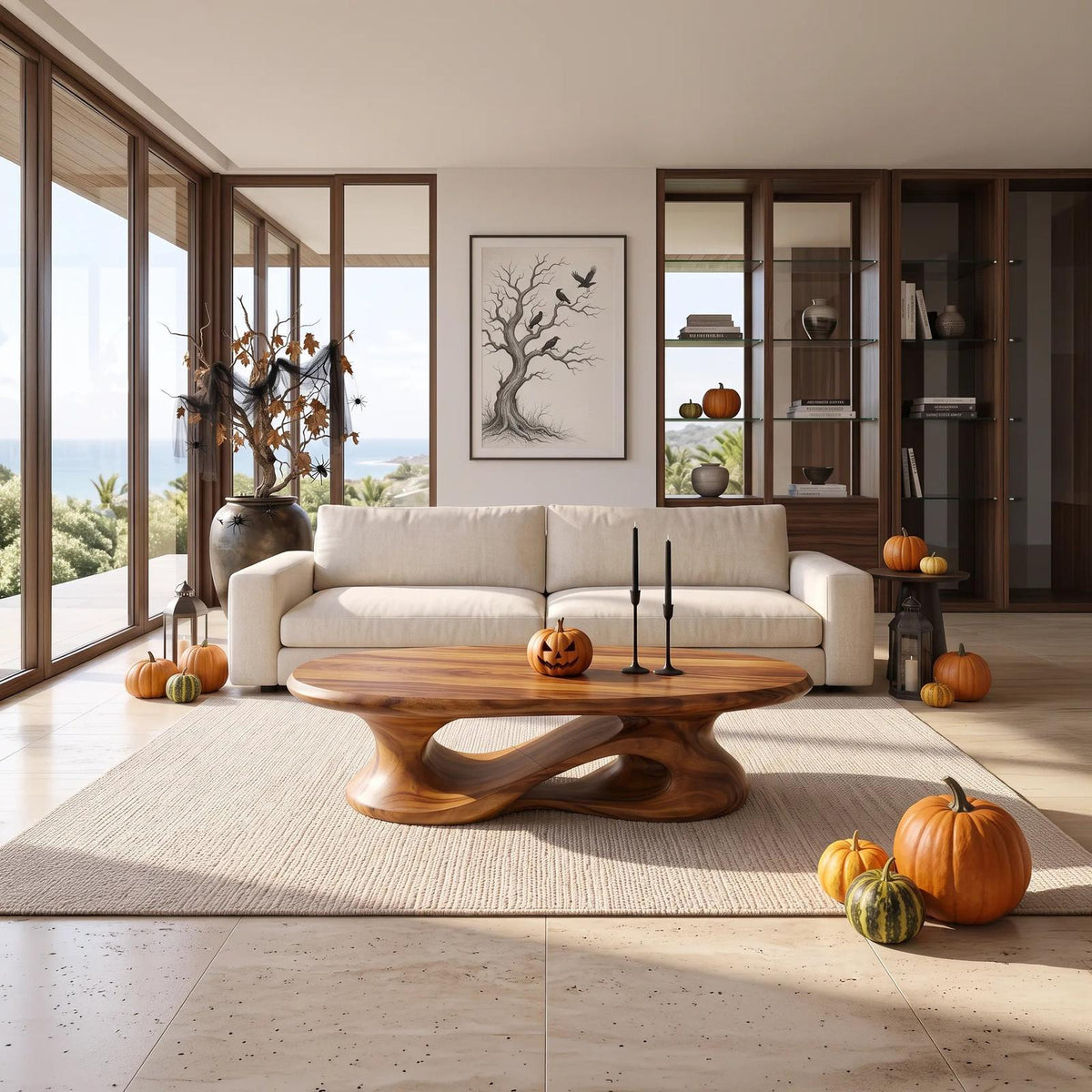 Contemporary Halloween Curved Coffee Table For Home Interior SILDTTNCF071