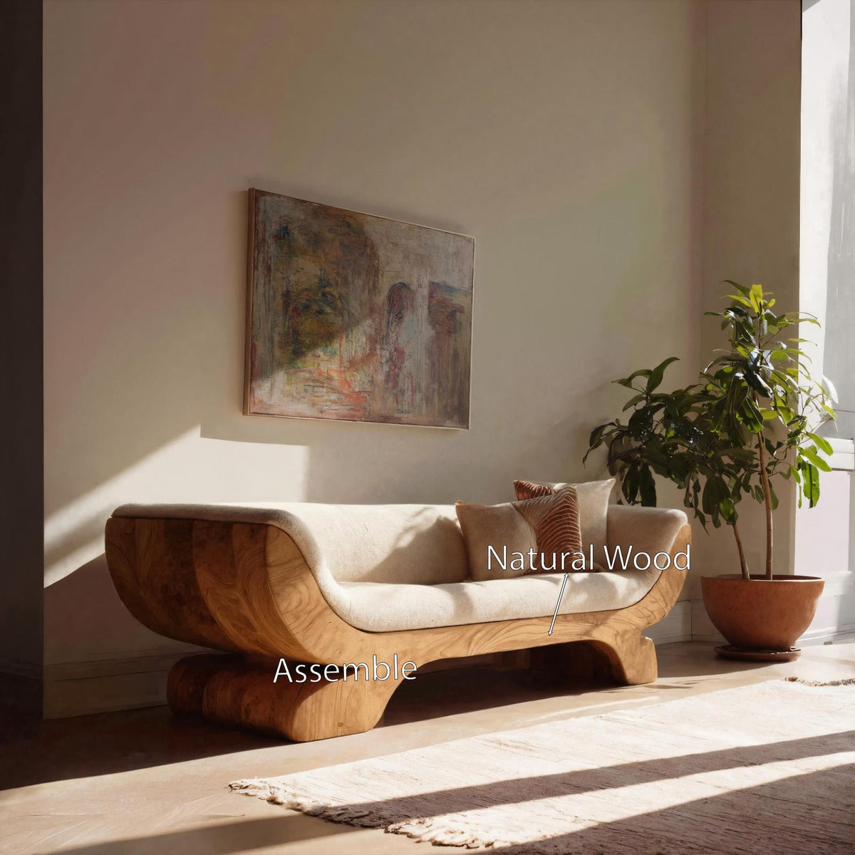 Handcrafted Sculptural Sofa For Living Room Or Lounge