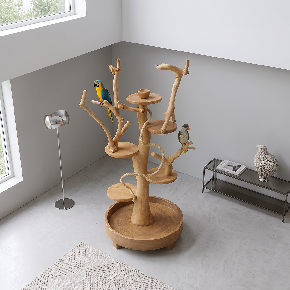 Natural Tree Parrot Playground For Living Room And Bird Space