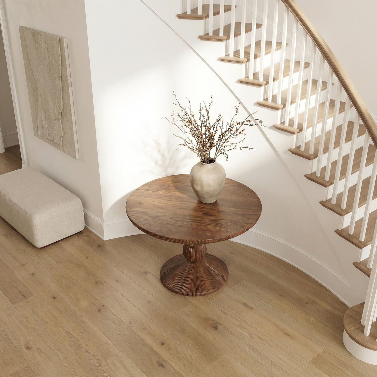 Organic Sculptural Entryway Table, Solid Wood Artistic Foyer & Hallway Decor Center Table