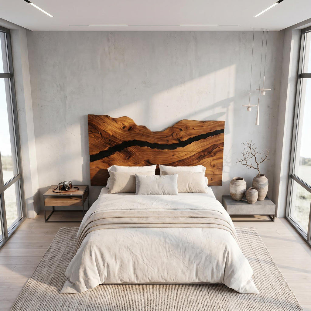 Rustic Headboard Slatted Bed Headboard For Bedroom SINLSAHB035