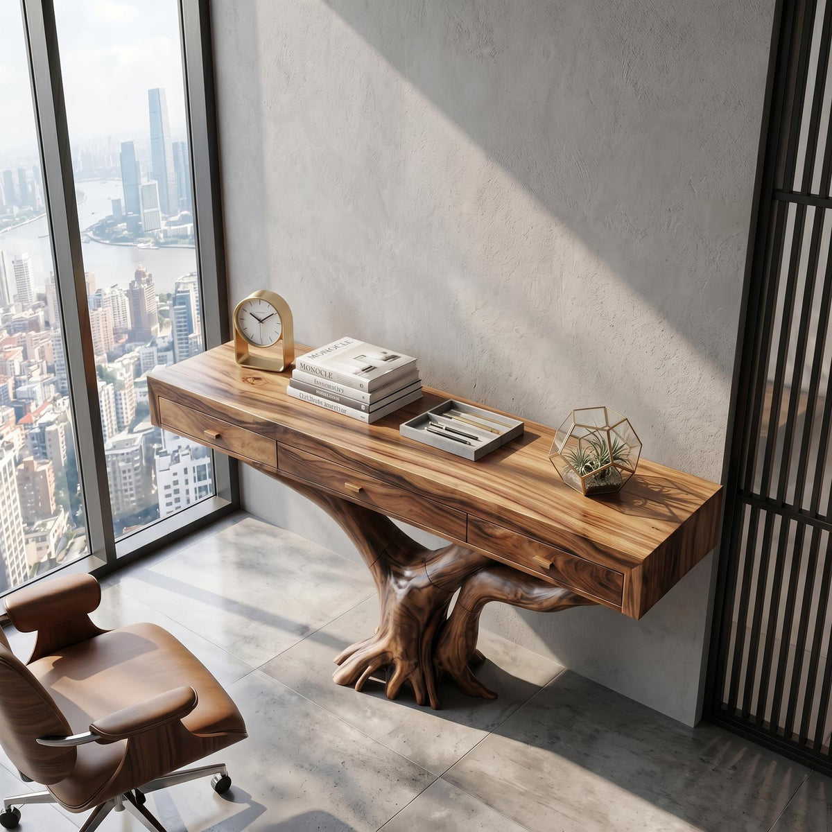 Handcrafted Solid Wood Dressing Table For Living Room Unique Style