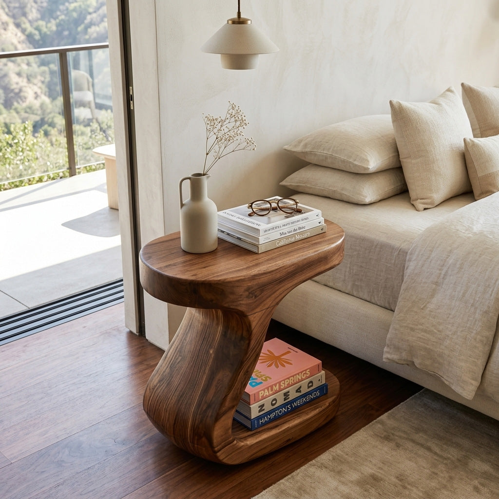 Minimalist Organic Shaped Nightstand For Bedroom RTTHHNNS001