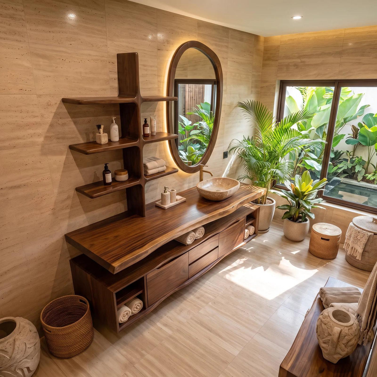 Contemporary Wall Mounted Bathroom Vanity Wellness Suite