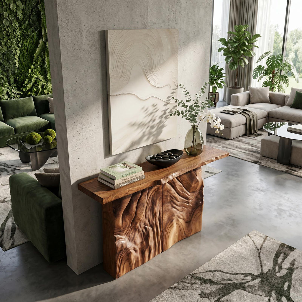 Modern Sculpted Base Display Table For Lounge Interior Space