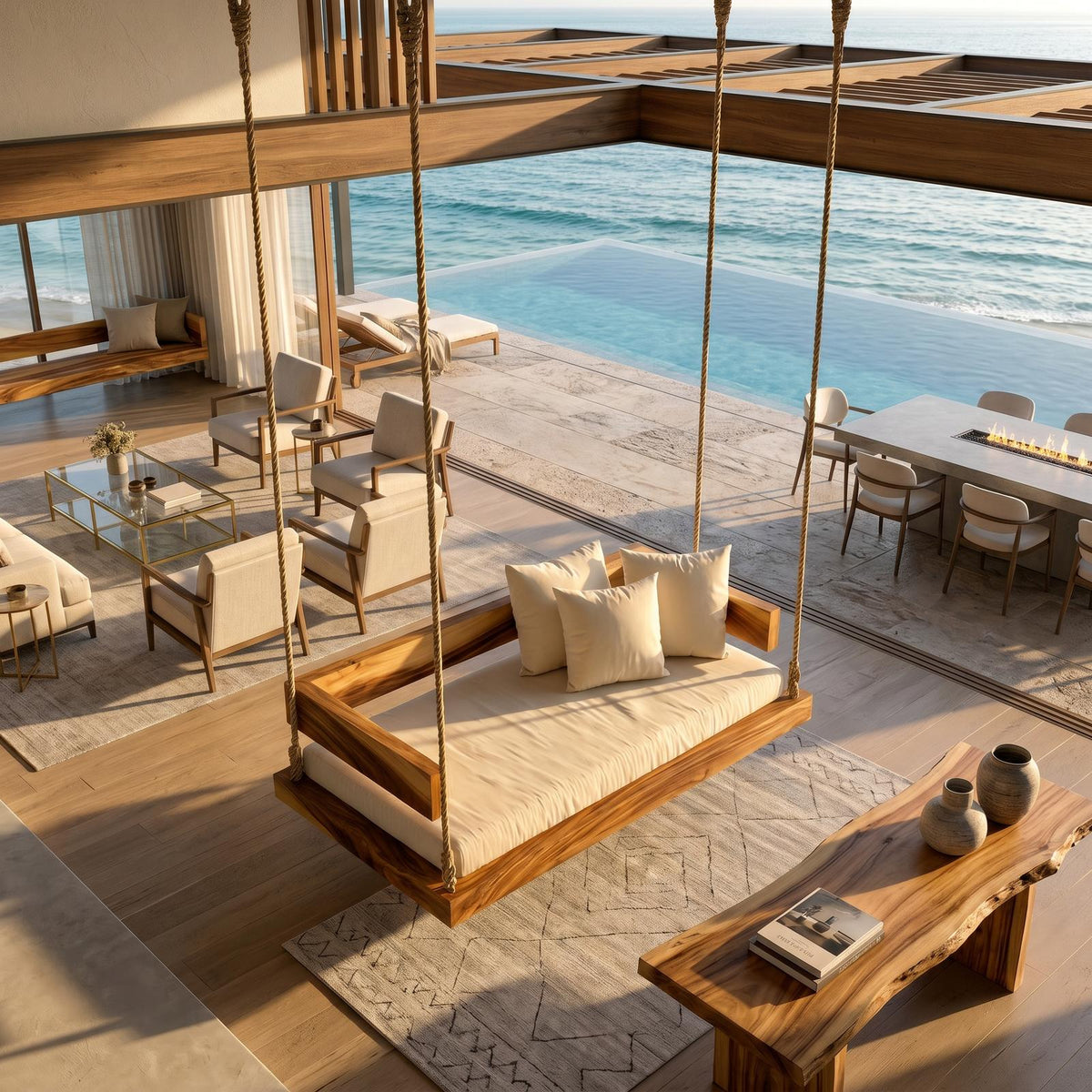 Resort Style Hanging Daybed Swing Retreat