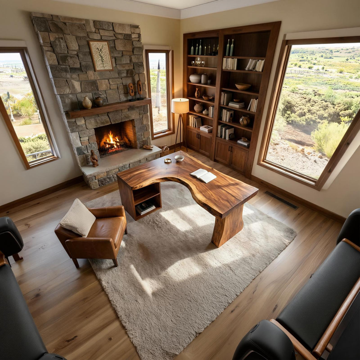 Modern L-Shaped Desk, Handcrafted Wooden Corner Computer Desk for Seamless Home Office Workspace