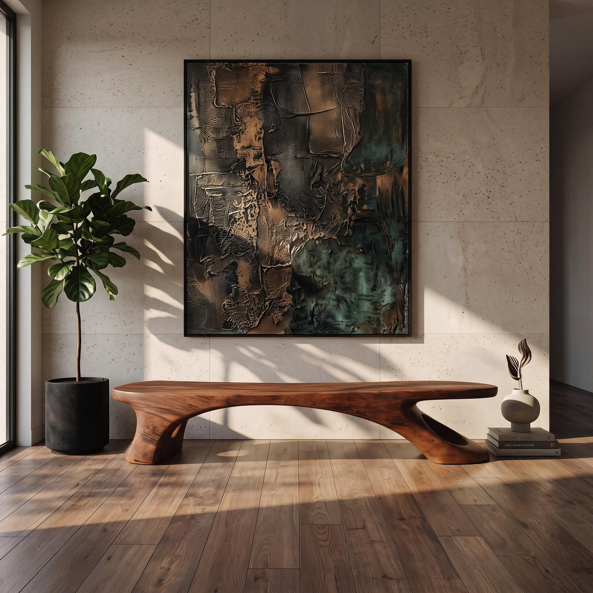 Modern Sculptural Bench With Organic Design For Entryway SITHHNCHR045