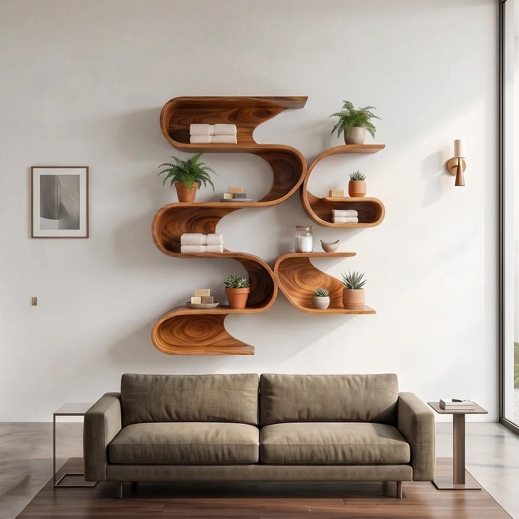 Organic Modern Wall Mounted Shelves for Bathroom
