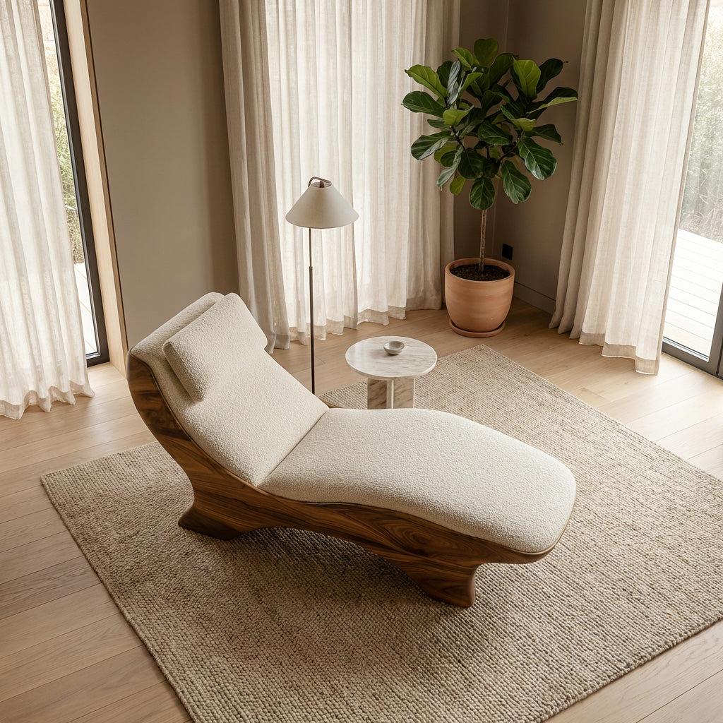Spry Interior Sculptural Natural Wood Lounge Chair, Handcrafted Ergonomic Accent Armchair for Living Room Corner & Bedroom, RTTHHNSFA033
