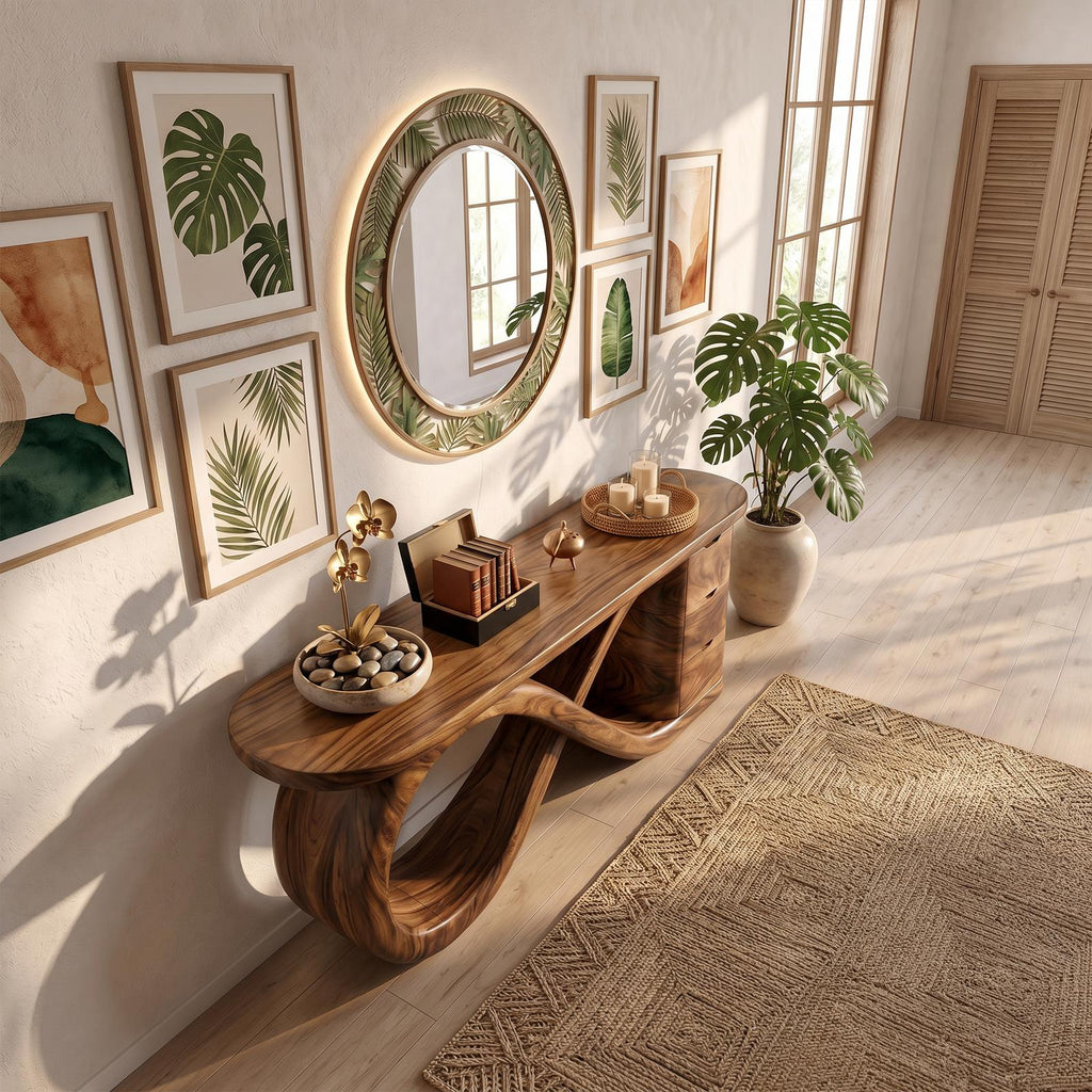 Modern Wave Base Console Table Luxury Bedroom