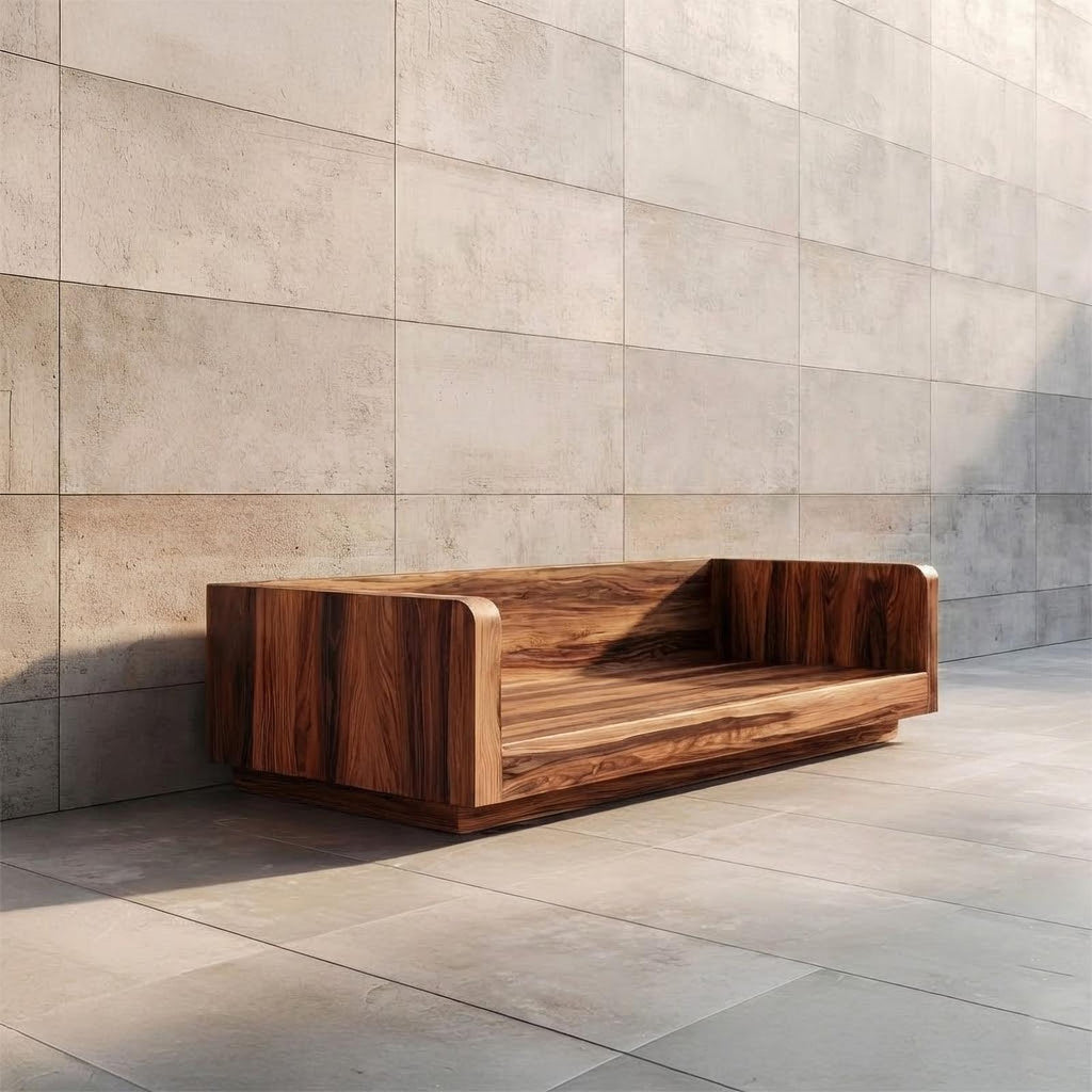 Minimal Structured Sofa Frame Solid Wood Box Form Living Room And Lounge