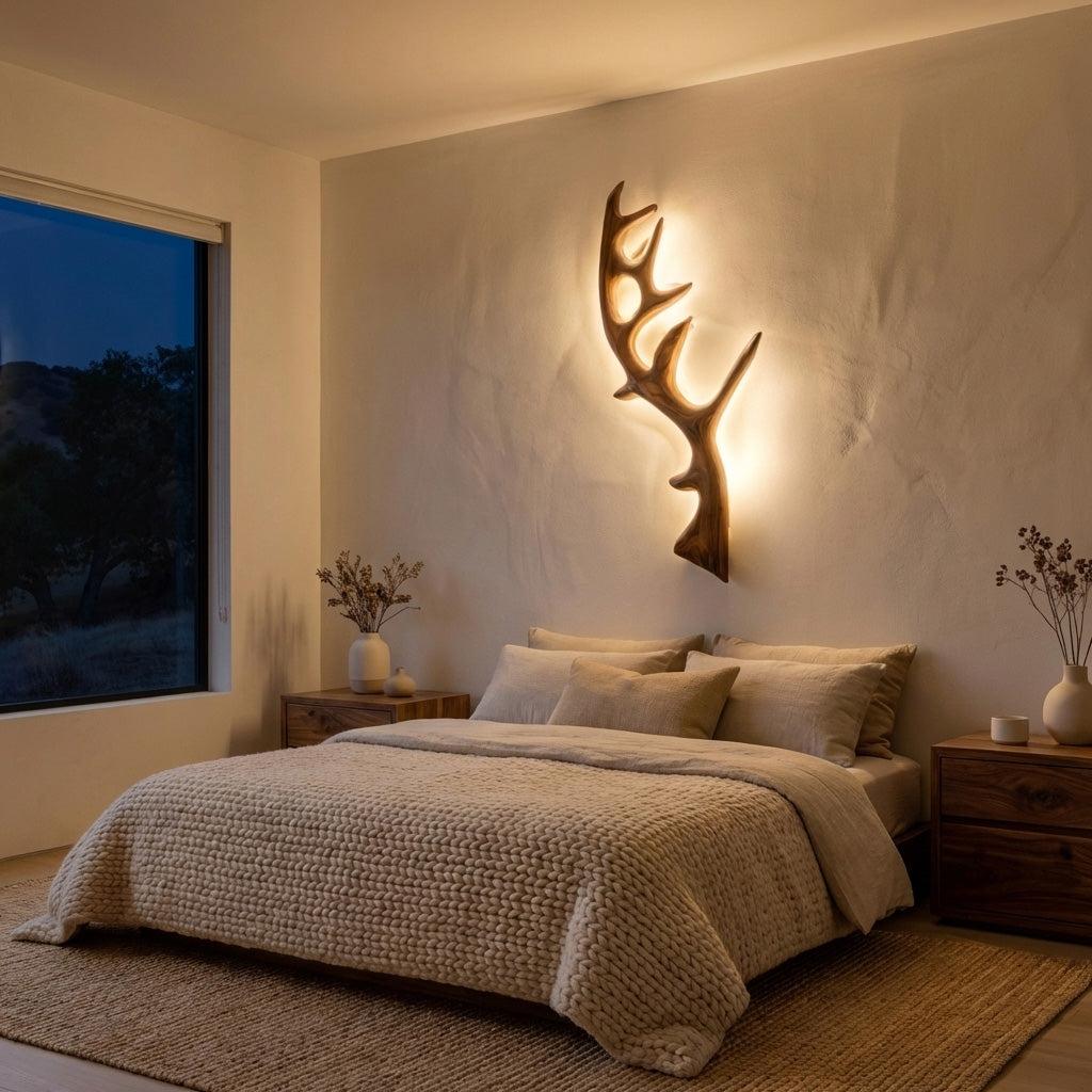 Minimalist Natural Wood Tree Wall Lamp, Nature-Inspired LED Branch Wall Sconce for Bedroom Decor, Model