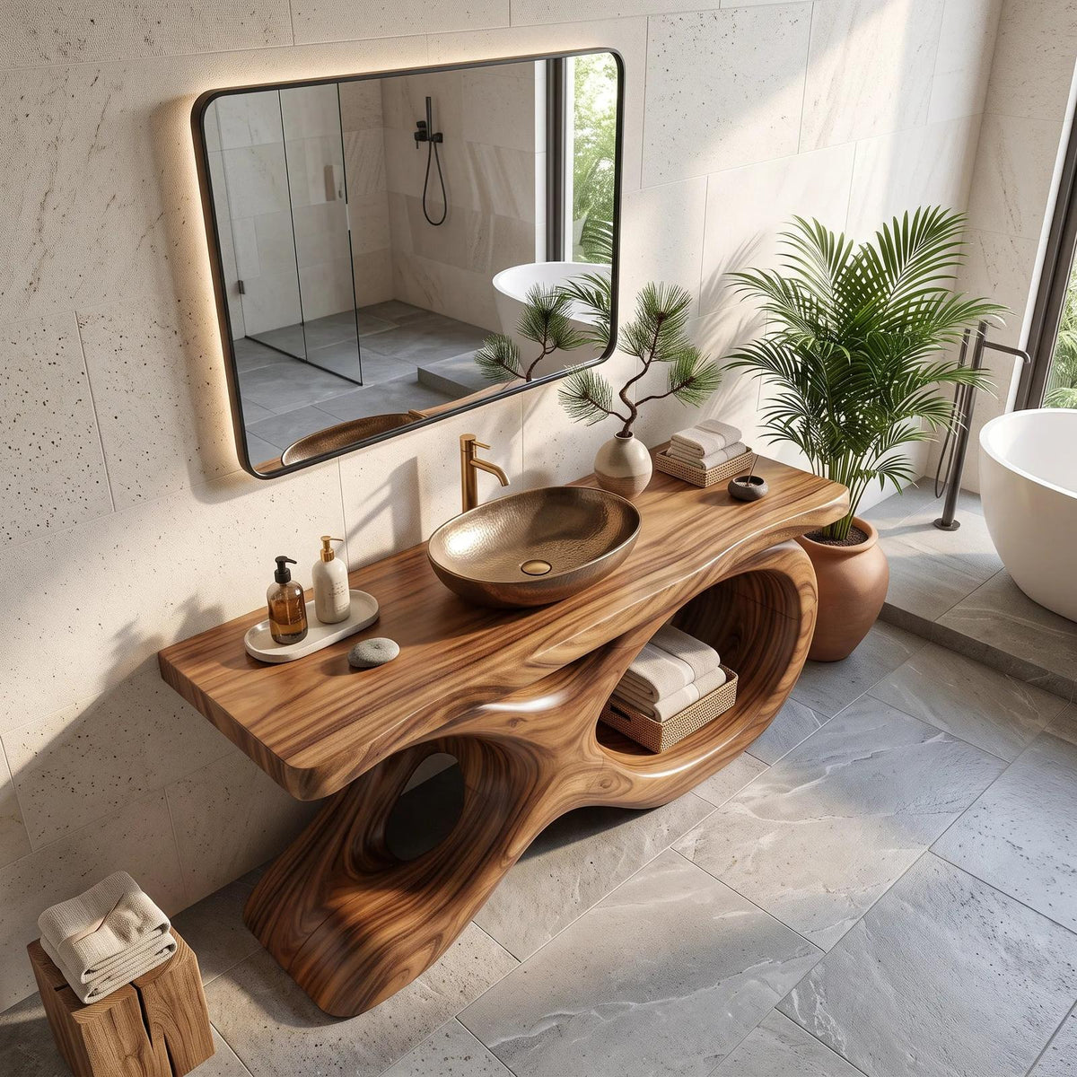 Mediterranean Bathroom Vanity Cabinet Luxury Villa