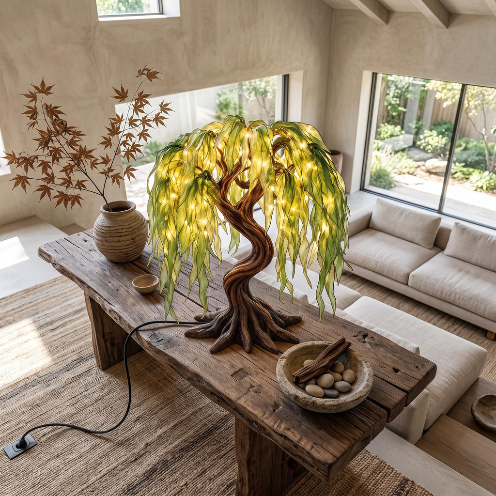 Modern Sculptural Bonsai Tree Table Lamp For Living Room