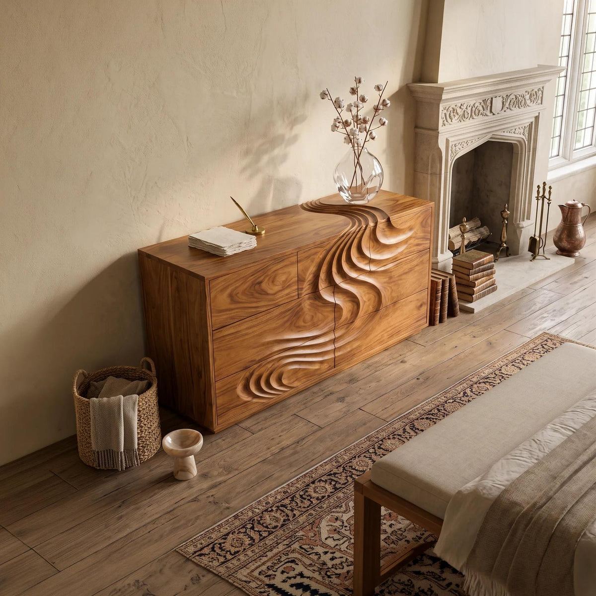 Modern Wave Chest Dresser For Master Bedroom SILDTTNDR002