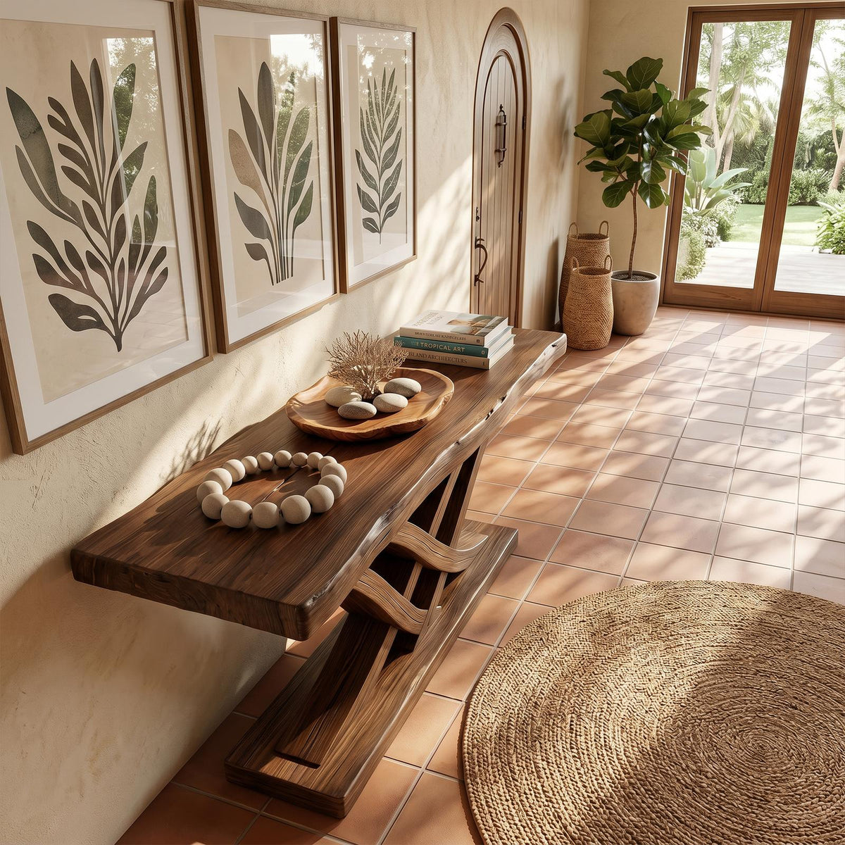 Organic Branch Base Console Table Contemporary Entryway