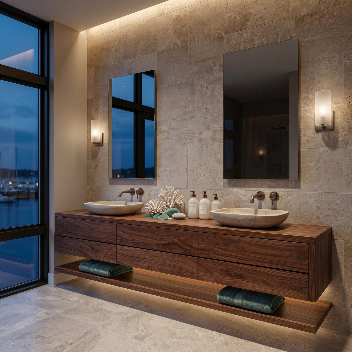 Contemporary Floating Bathroom Vanity With Multiple Drawers For Bathroom