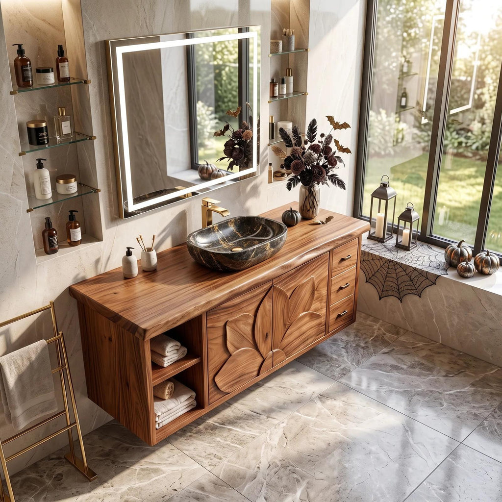 Farmhouse Skull Storage Bathroom Vanity Country Retreat