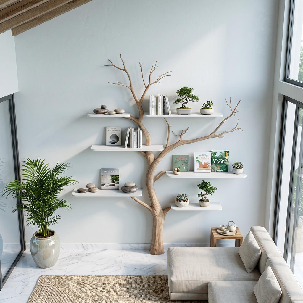 Midcentury Tree Bookshelf Nursery Bedroom