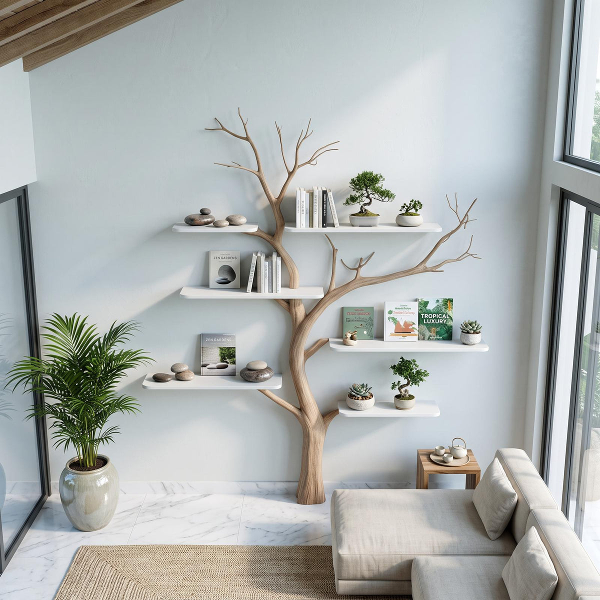 Midcentury Tree Bookshelf Nursery Bedroom