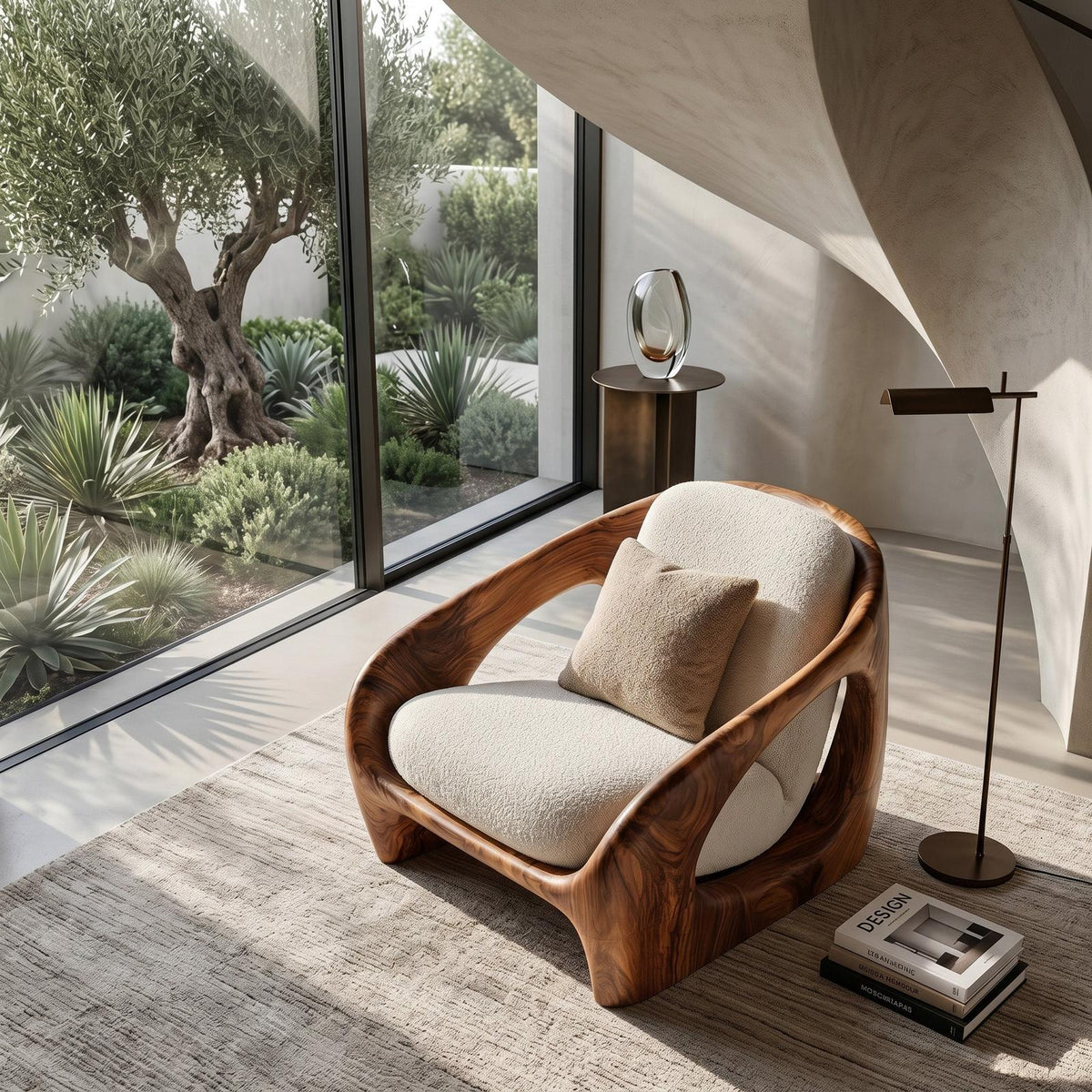 Minimalist Wooden Armchair For Contemporary Home