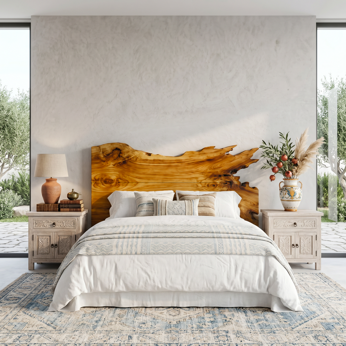 Modern Split Edge Headboard Wooden Bed Headboard For Bedroom SINLSAHB068