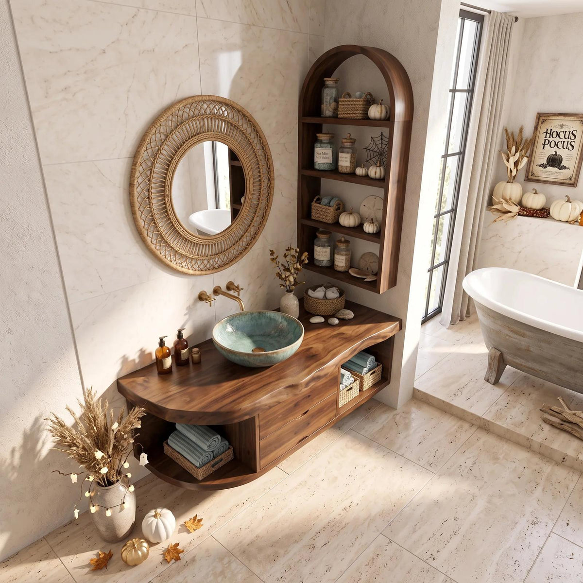 Organic Halloween Floating Bathroom Vanity Modern Bathroom