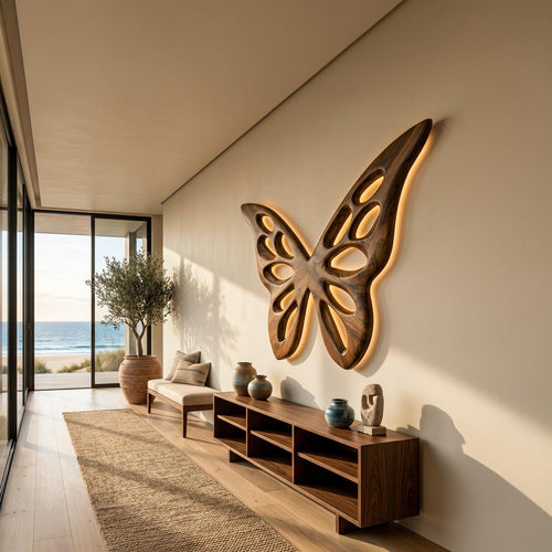 Artistic Butterfly Wooden Wall Art For Bedroom Or Lounge Decor