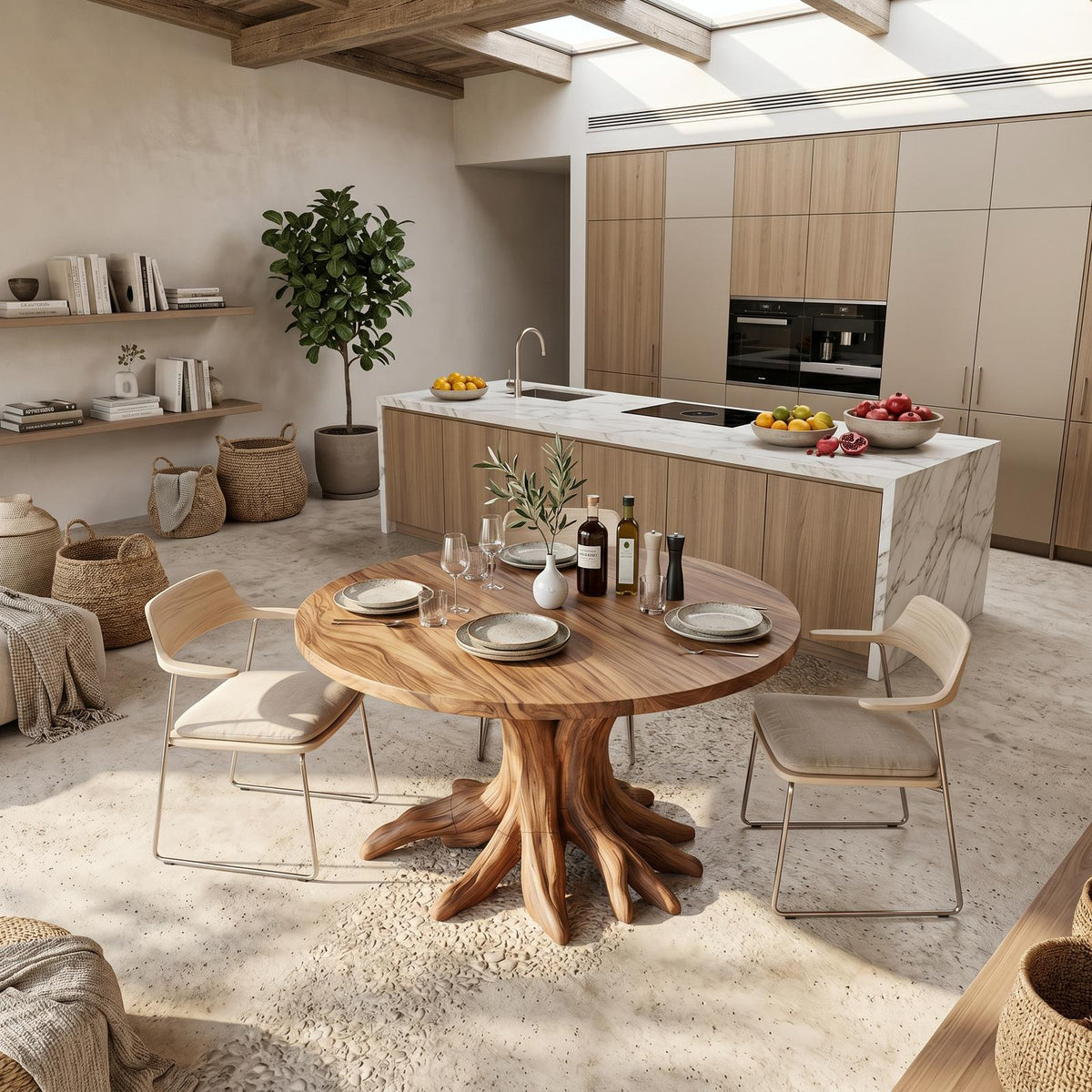 Handcrafted Wood Dining Table For Kitchen Interior SILDTTNDN011