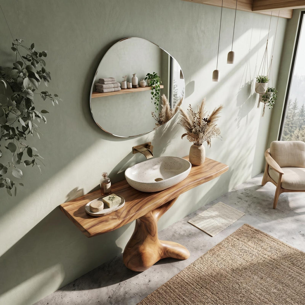Handcrafted Solid Vanity For Timeless Bathroom Use SILDTTNBRV003
