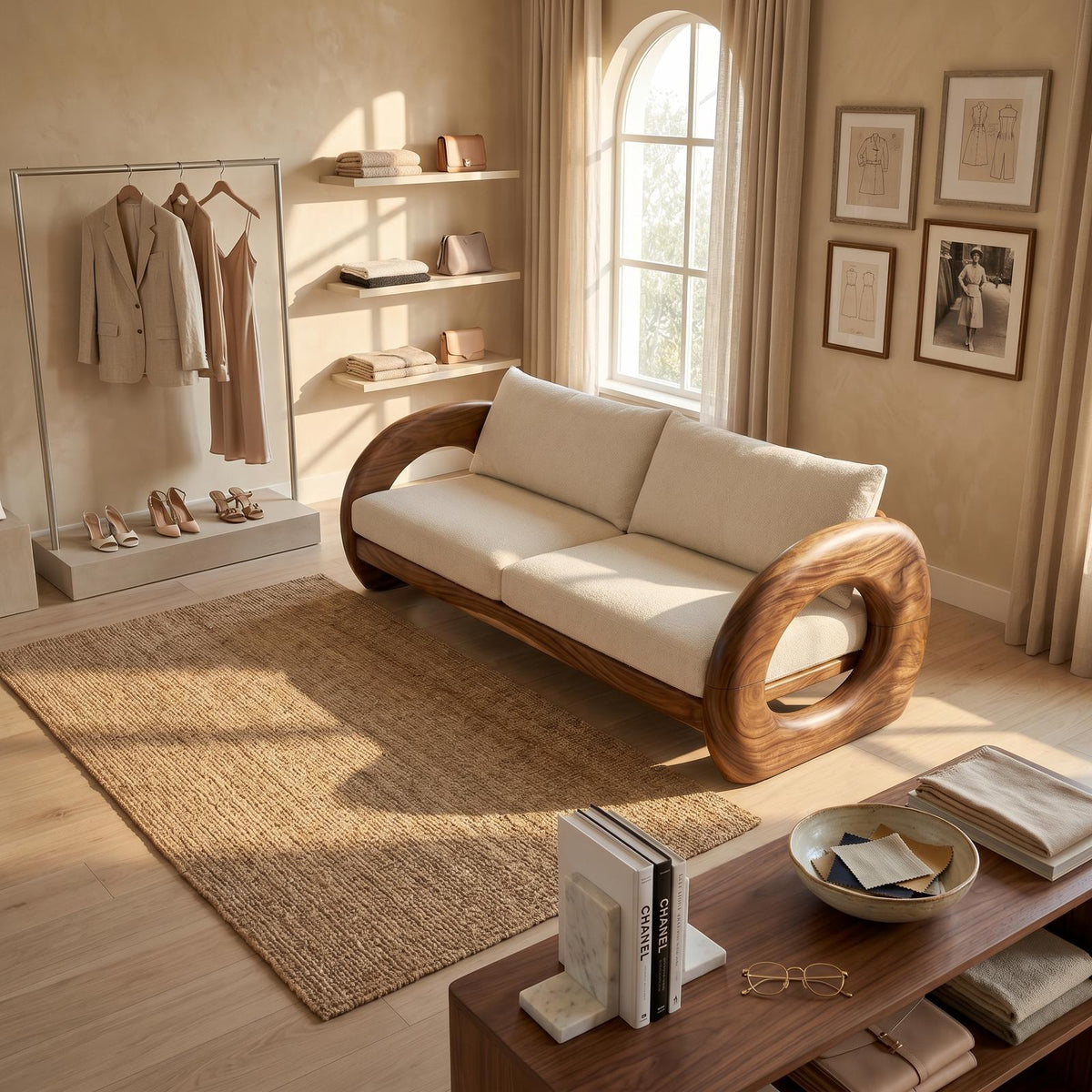 Tropical Organic Wooden Sofa Resort Lounge Space SILDTTRSFA004